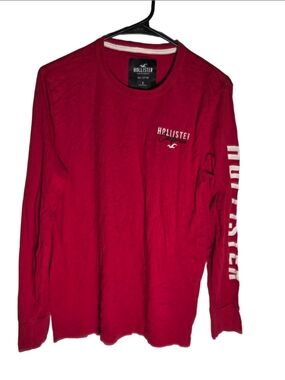 Men's Hollister Long Sleeve Tee Shirt Size S Red White preppy y2k 90's casual
